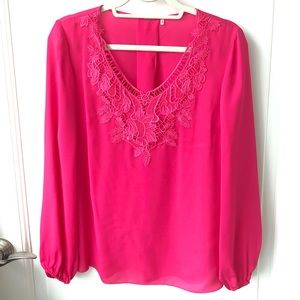 Elie Tahari Silk Blouse Long Sleeve Medium